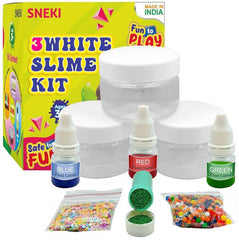 SNEKI DIY Transparent Scented Slime Kit for Kids with Glitter| Charms | Star | Beads Set