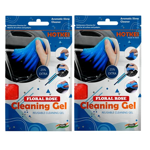 HOTKEI Red Rose Scented Multipurpose Reusable Dust & Dirt Cleaning Gel, Cleaning Slime 100 gm