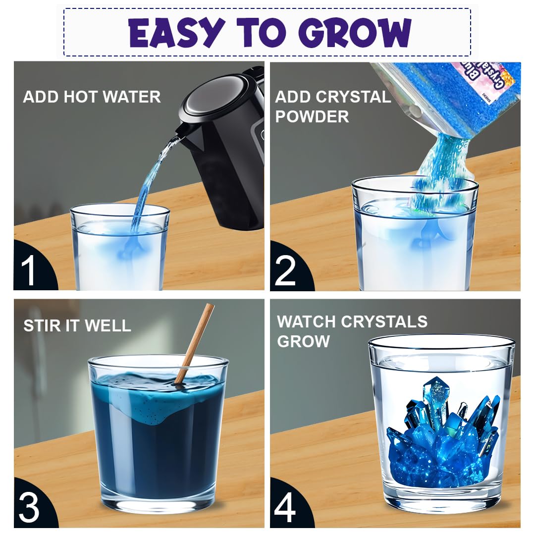 SNEKI DIY Crystal Kit Home Science Experiment Kit for Kids