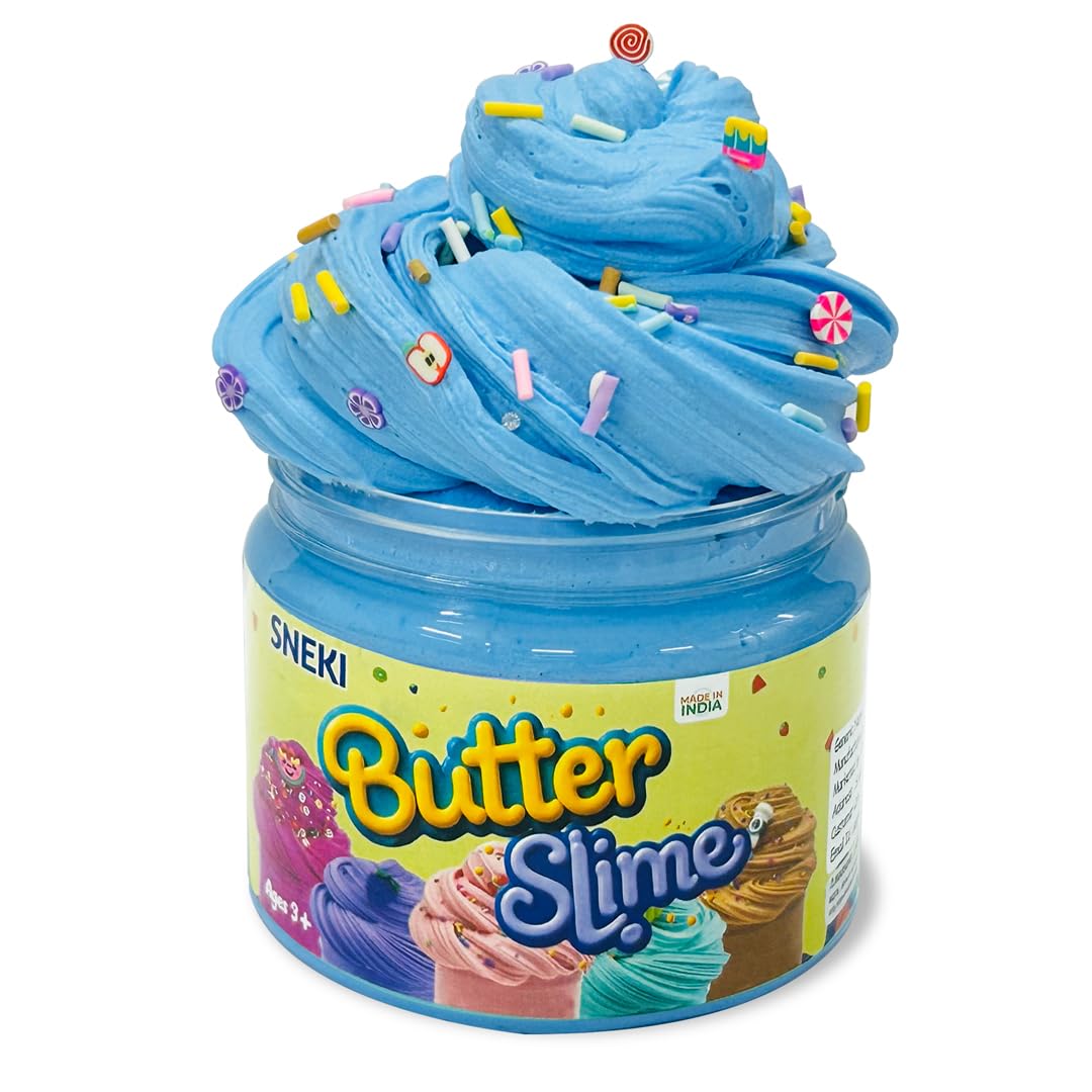 Sneki | Blue butter slime with charms on livebetterindia.com