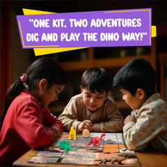 Sneki Finding Dino adventures game kit at home on livebetterindia