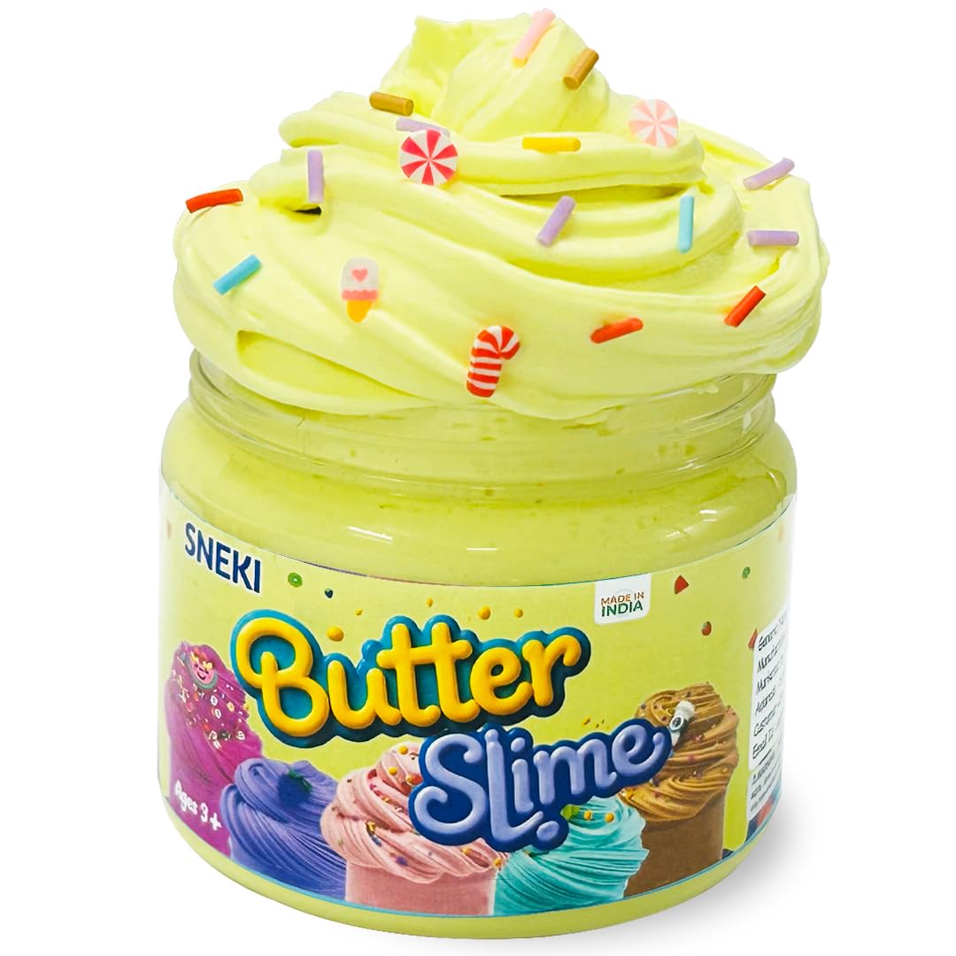 Sneki | Lemon yellow scented slime for kids playtime on livebetterindia.com