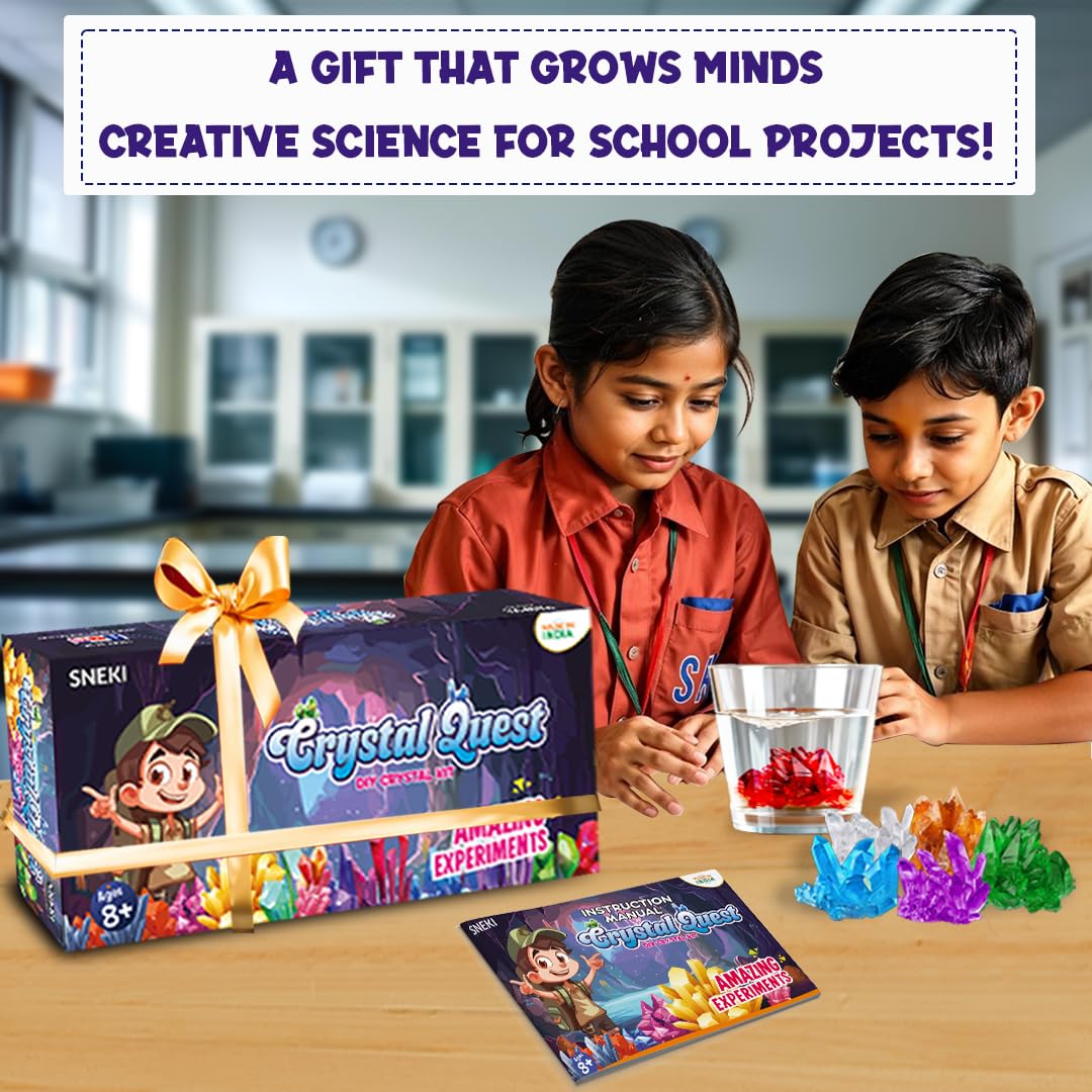 SNEKI DIY Crystal Kit Home Science Experiment Kit for Kids