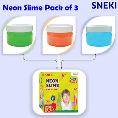 Sneki | Pack of 3 Neon color slime for kids on livebetterindia.com