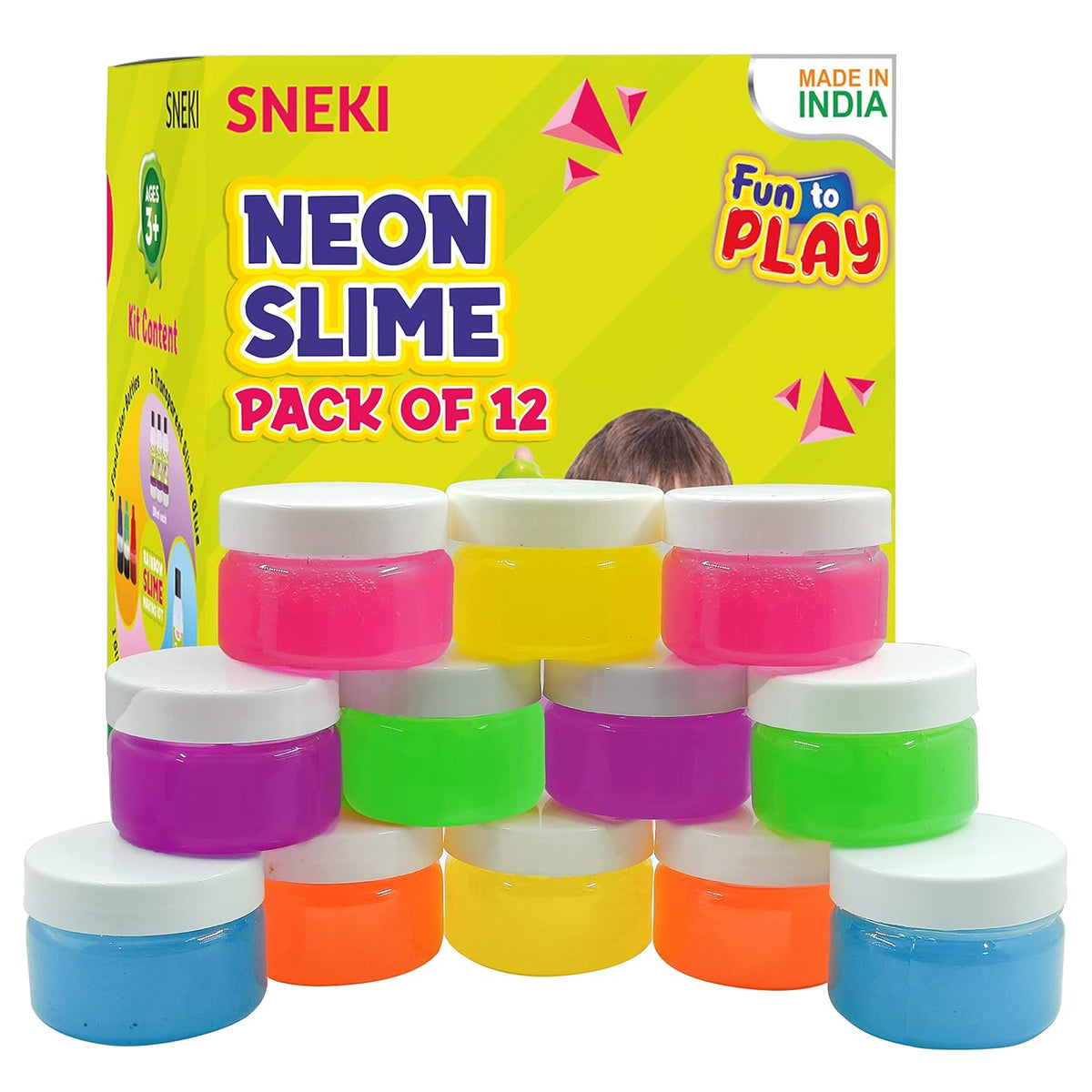 Sneki playing slime kit of 12 slime bottle on livebetterindia.com