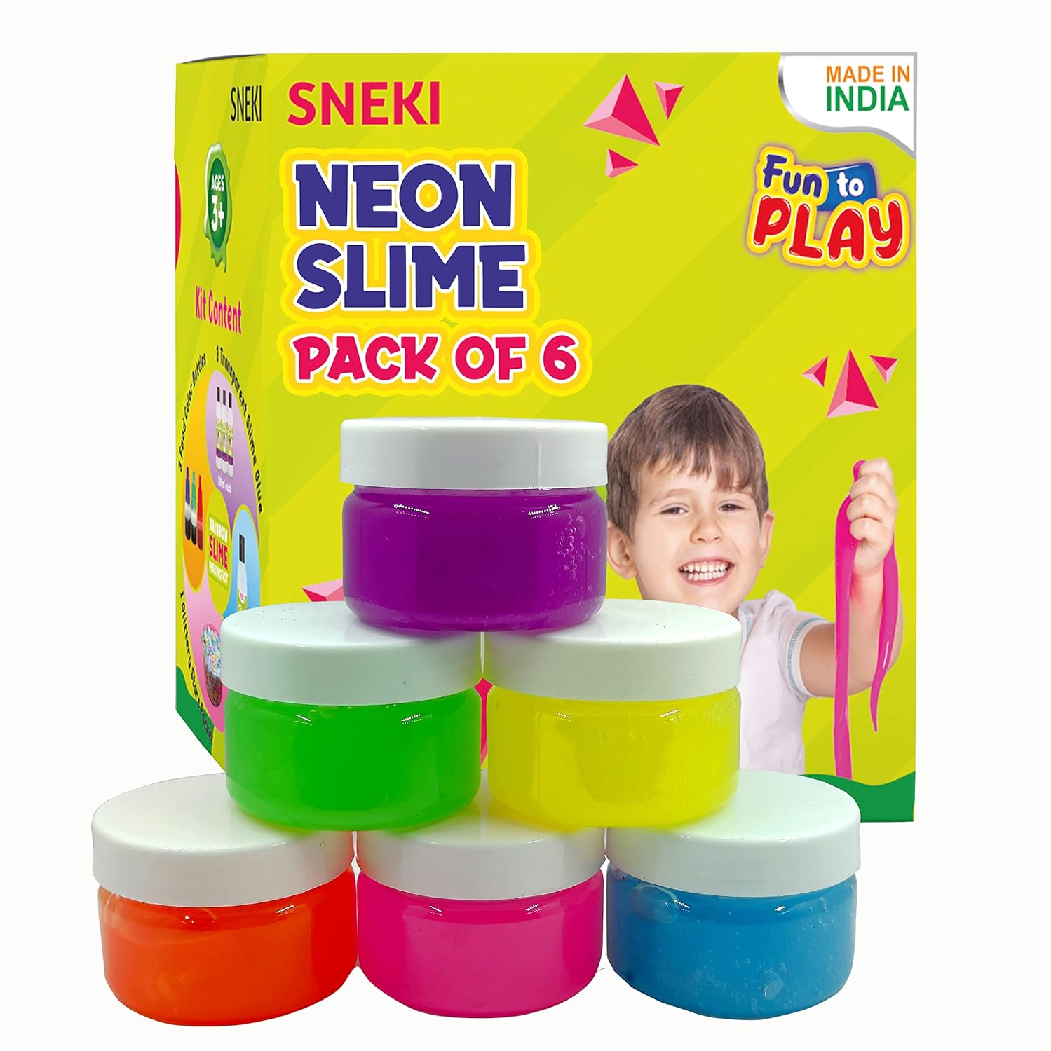 Sneki Pack of 6 playing Slime kit on livebetterindia.com