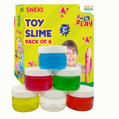 Sneki | Pack of 6 Crystal slime set  on livebetterindia.com