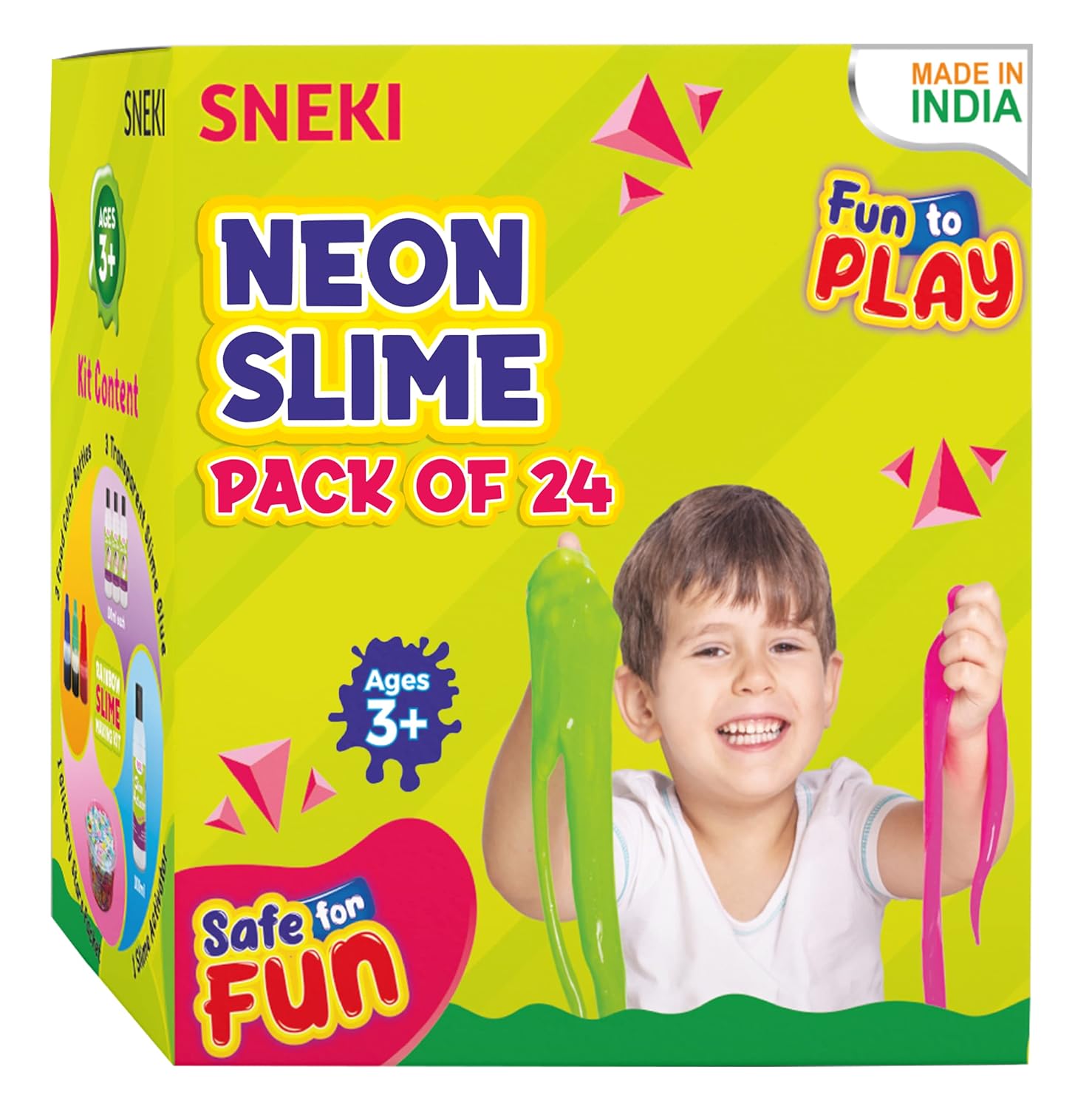 Sneki Pack of 24 Slime set for kids on livebetterindia.com