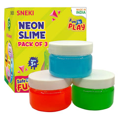 Sneki | Colorful Neon slime pack of 3 on livebetterindia.com