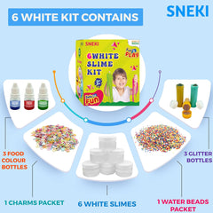 SNEKI DIY Transparent Scented Slime Kit for Kids with Glitter| Charms | Star | Beads Set
