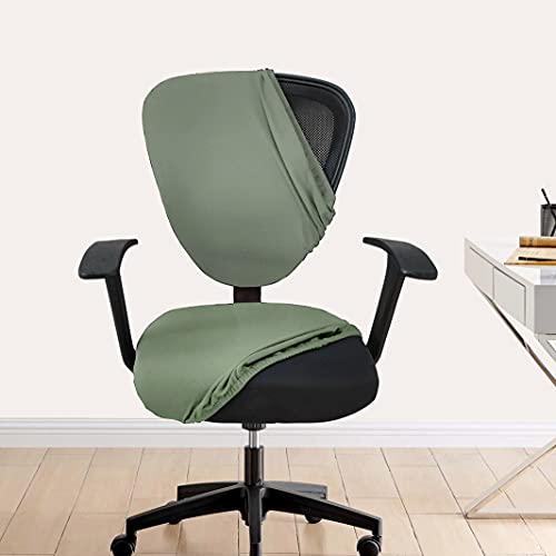LAZI 2 Piece Green Office Chair Cover and Slipcover for Office Rotating Chair