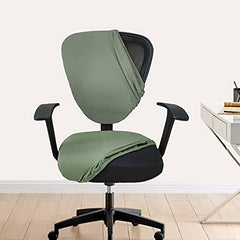 LAZI 2 Piece Green Office Chair Cover and Slipcover for Office Rotating Chair