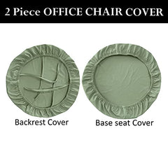 LAZI 2 Piece Green Office Chair Cover and Slipcover for Office Rotating Chair