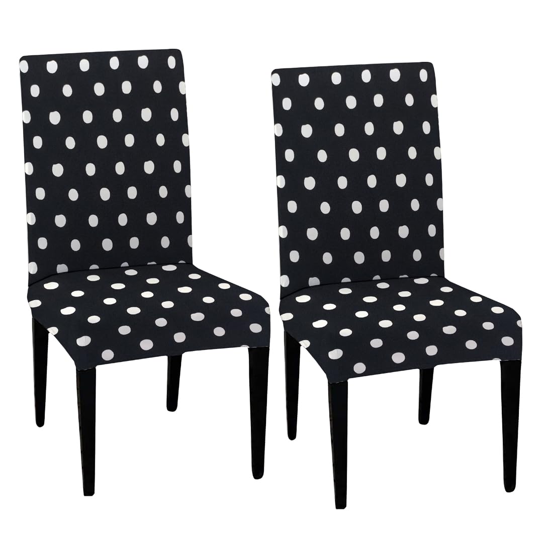 HOTKEI | polka dot set of 2 Dining Cover for chair on livebetterindia.com