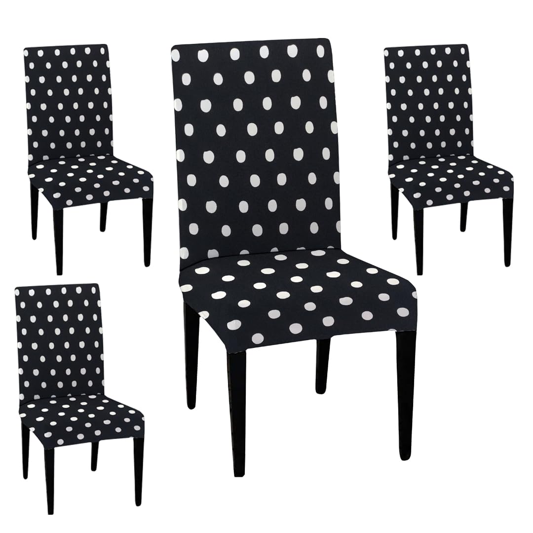 HOTKEI | Black 4 seater dining chair cover on livebetterindia.com