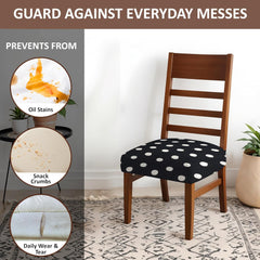 HOTKEI Polka Dot Printed Dining Chair Cover Elastic Chair Cover and Cushion Protector