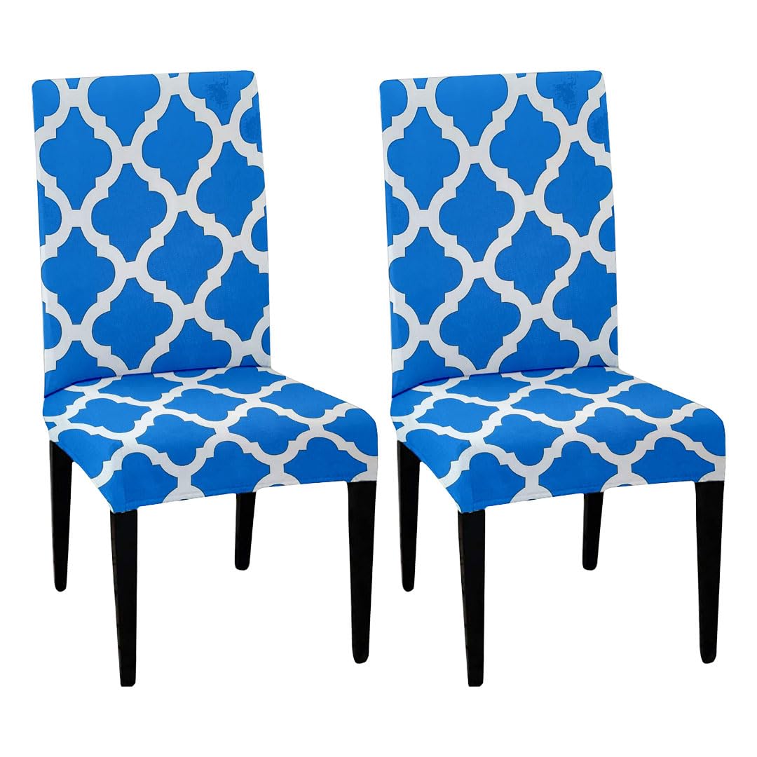 HOTKEI | 2 Seater Blue printed chair cover on livebetterdia.com