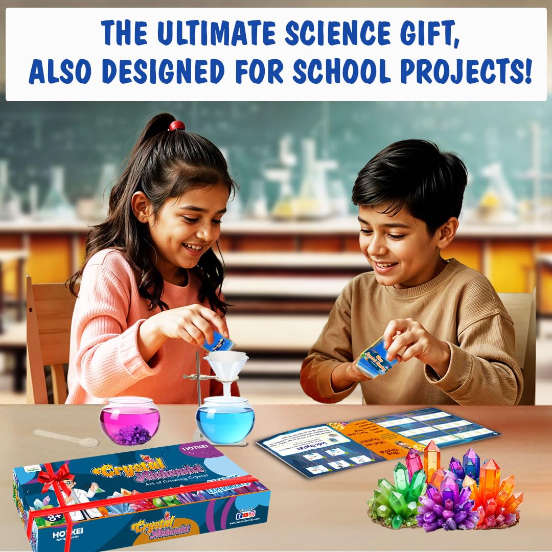 HOTKEI Crystal Growing Science Experiment Kit DIY STEM project kit for kids