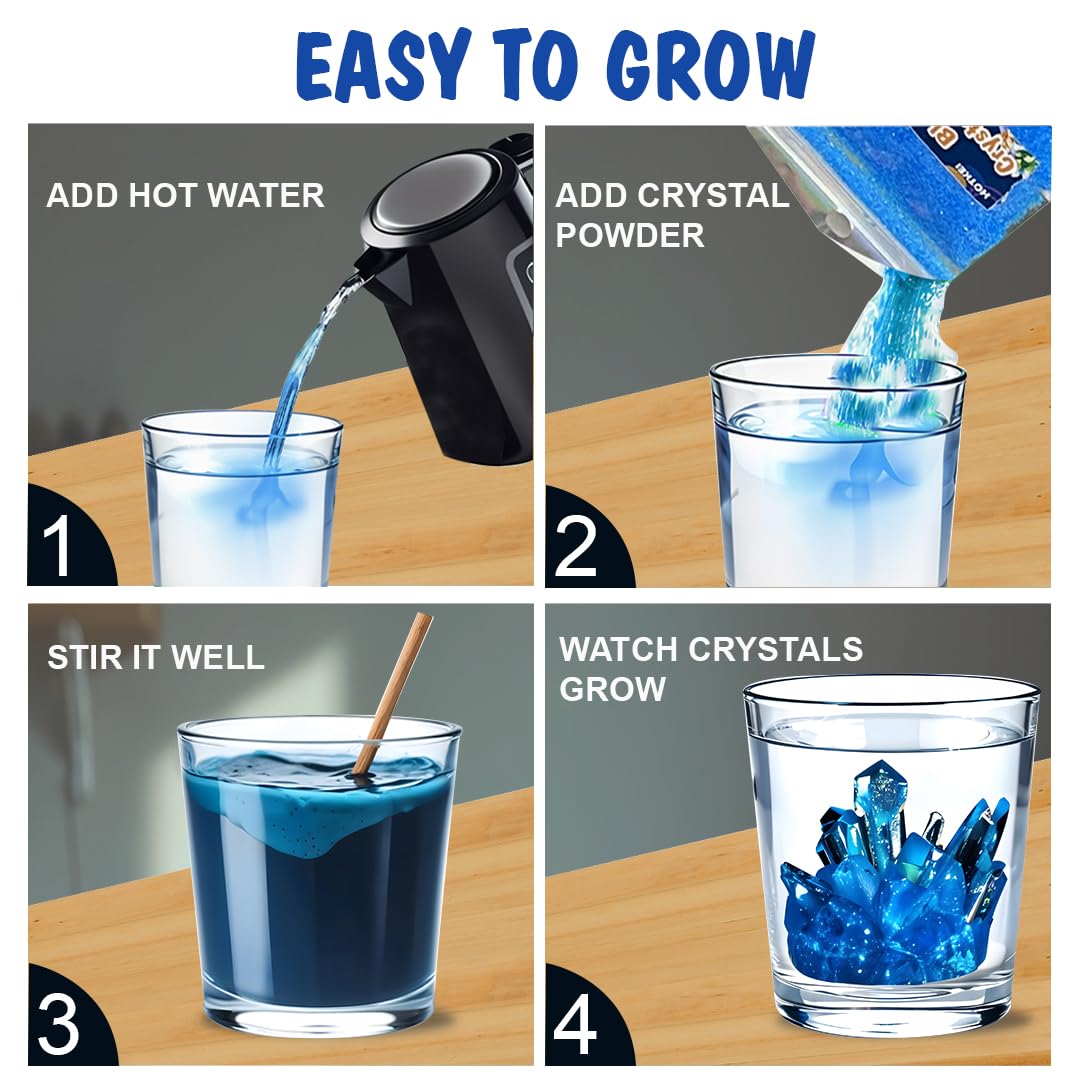 HOTKEI Crystal Growing Science Experiment Kit DIY STEM project kit for kids