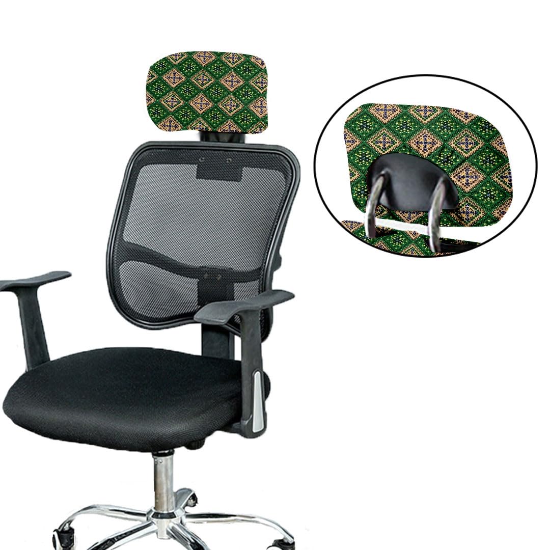 HOTKEI Digital Print Polyester Blend Boss Chair Headrest Cover Protector