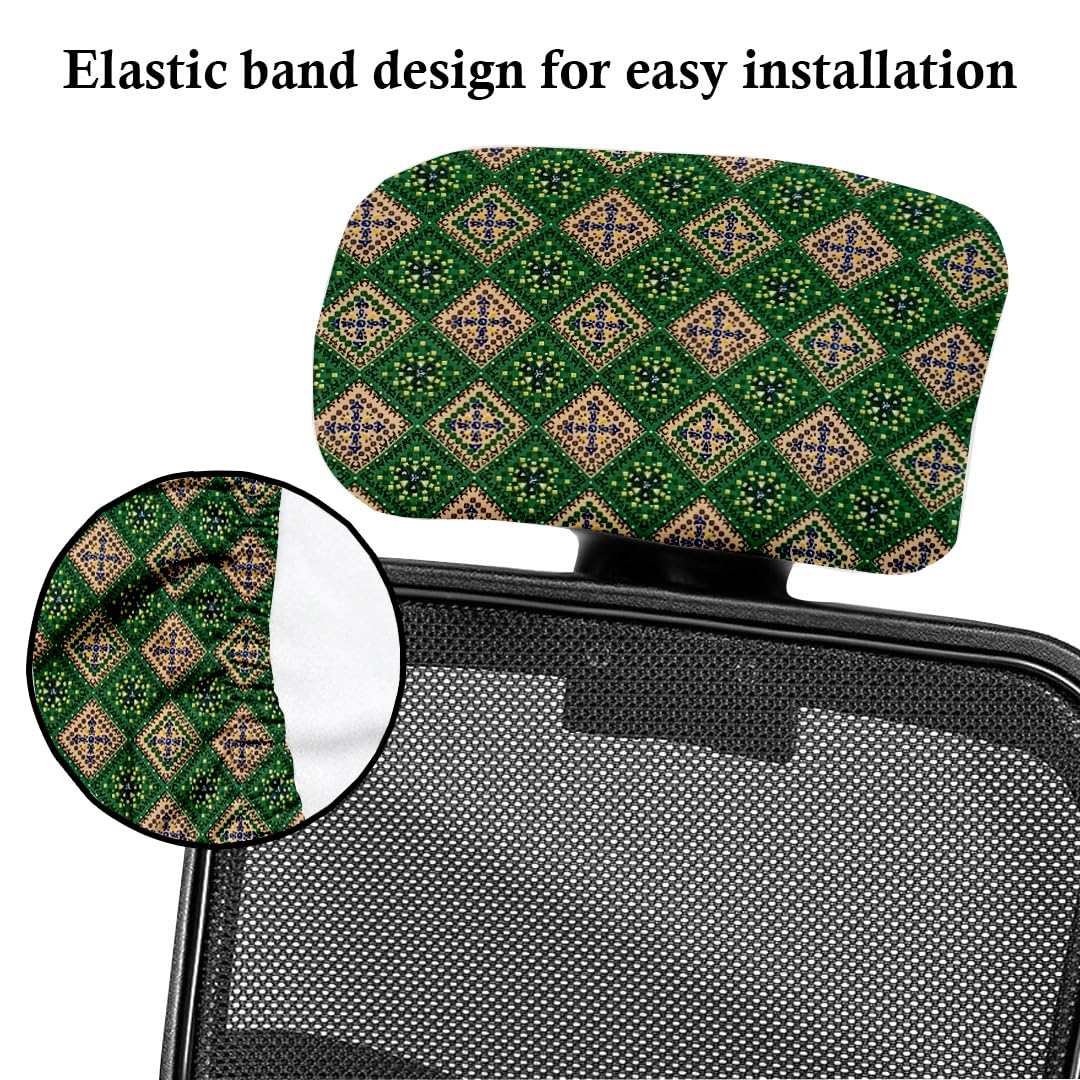 HOTKEI Digital Print Polyester Blend Boss Chair Headrest Cover Protector