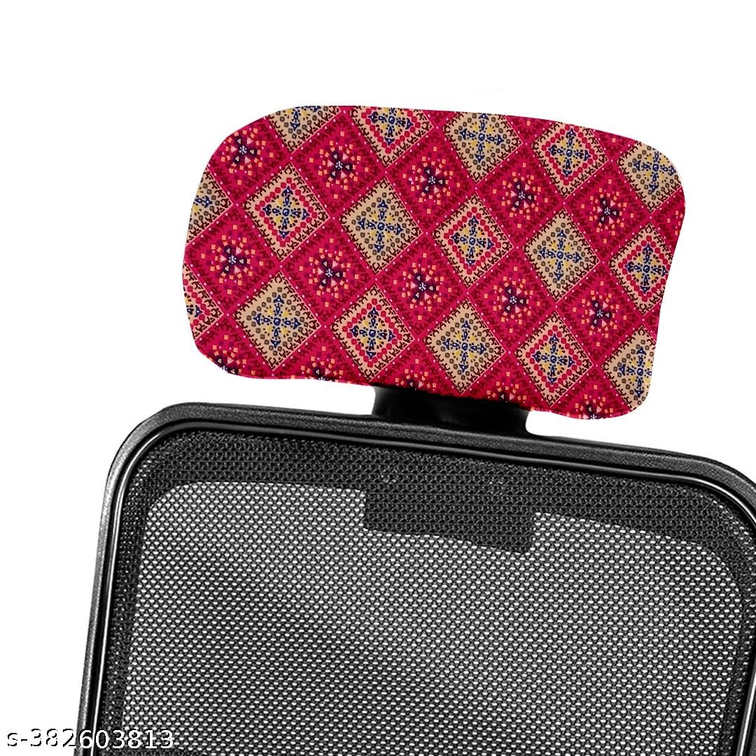 HOTKEI Digital Print Polyester Blend Boss Chair Headrest Cover Protector