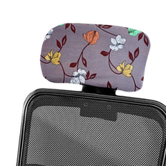 HOTKEI Floral Printed Polyester Office Chair Headrest Cover Computer Executive Rotating Chair Head Rest and Slipcover
