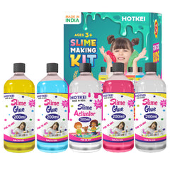 HOTKEI Multicolor Scented DIY Magic Slime Making Kit with 1 Activator 4 Scented Glue
