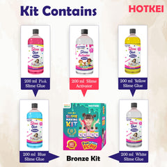 HOTKEI Multicolor Scented DIY Magic Slime Making Kit with 1 Activator 4 Scented Glue