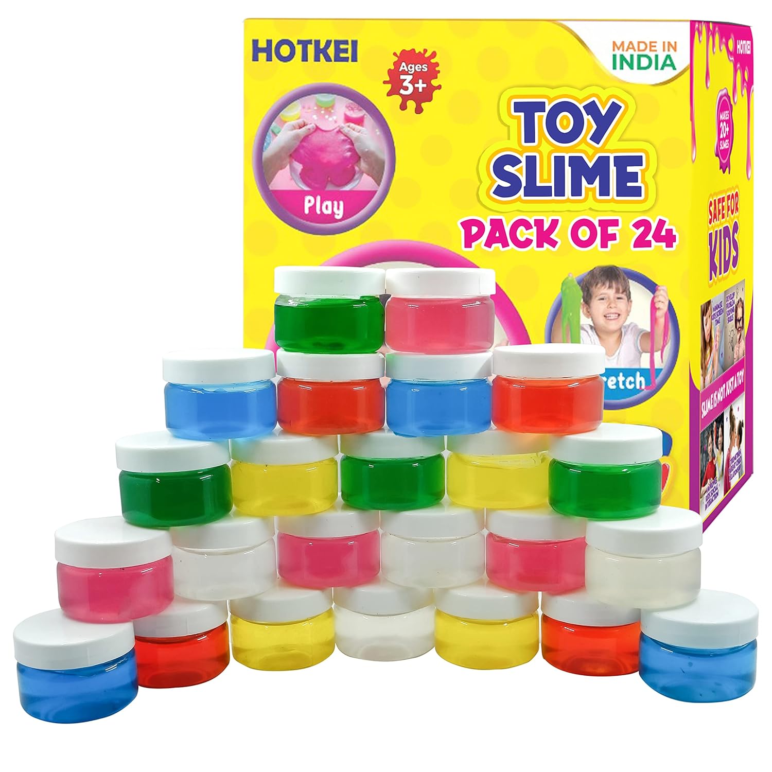 Hotkei | colored toy slime pack of 24 on livebetterindia.com
