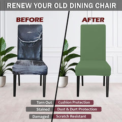 HOTKEI Polyester Pista Elastic Stretchable Chair Cover Slipcover for Dining Chair