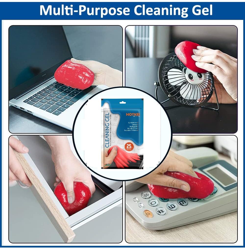 HOTKEI Red Rose Scented Multipurpose Reusable Dust & Dirt Cleaning Gel, Cleaning Slime 100 gm