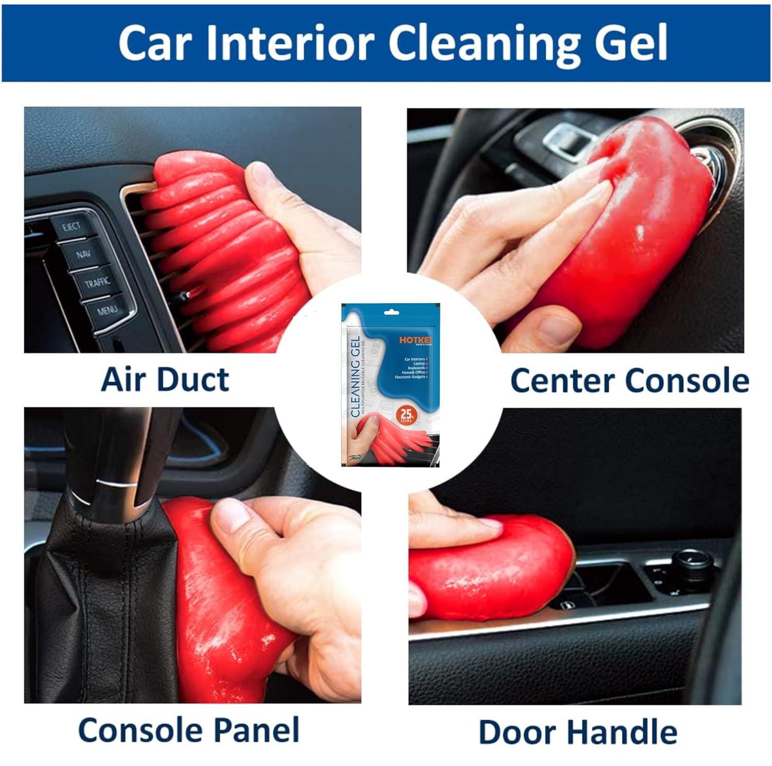 HOTKEI Red Rose Scented Multipurpose Reusable Dust & Dirt Cleaning Gel, Cleaning Slime 100 gm