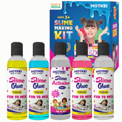 HOTKEI Multicolor Scented DIY Magic Slime Making Kit with 1 Activator 4 Scented Glue