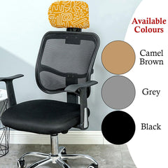 HOTKEI Yellow Abstract Print Polyester Office Chair Headrest Cover and Protector