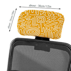 HOTKEI Yellow Abstract Print Polyester Office Chair Headrest Cover and Protector