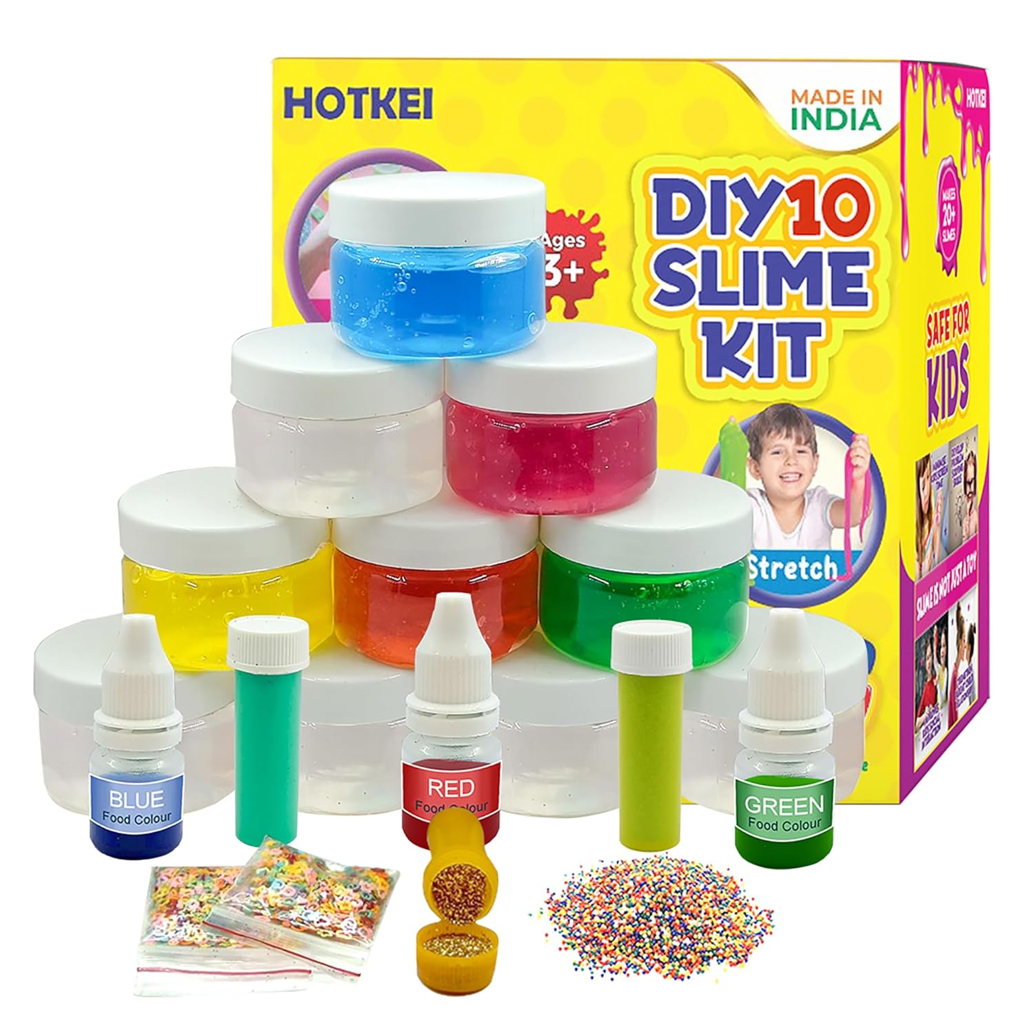 Hotkei | 10 slime kit with Color and glitter on livebetterindia.com