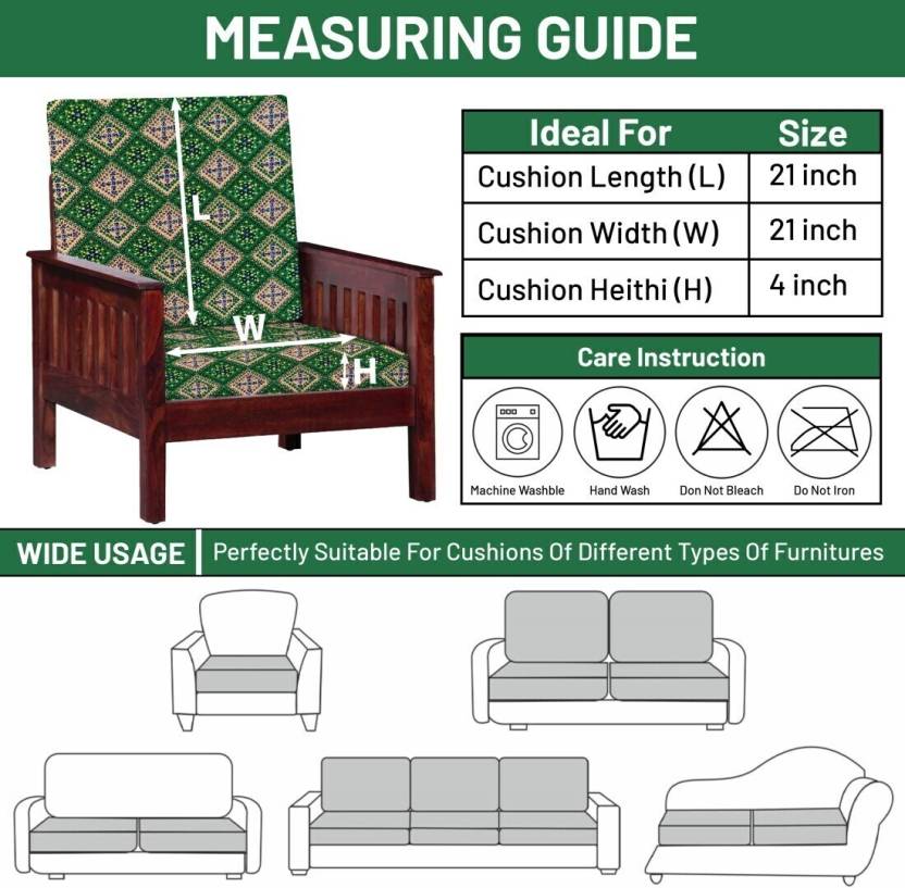 LAZI Abstract Print Sofa 1 Seater Sofa Cushion Cover Stretchable Wooden Sofa Slipcover