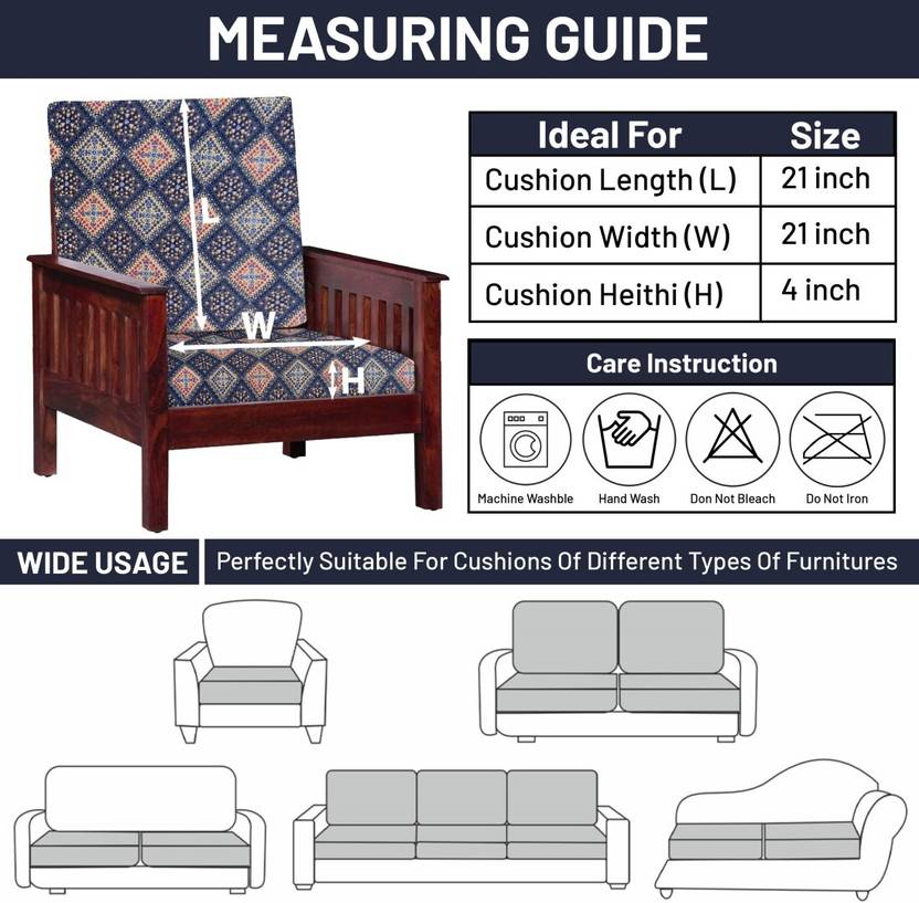 LAZI Abstract Print Sofa 1 Seater Sofa Cushion Cover Stretchable Wooden Sofa Slipcover