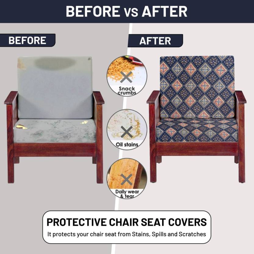 LAZI Abstract Print Sofa 1 Seater Sofa Cushion Cover Stretchable Wooden Sofa Slipcover