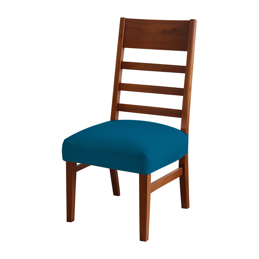 LAZI Airforce Blue Chair Seat Protector, Elastic Cushion Slipcover for Dining Chair