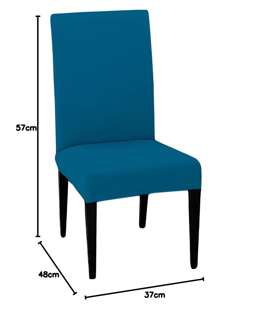 LAZI Airforce Blue Stretchable Dining Chair Cushion Cover for Dining Seat Protector and Slipcover