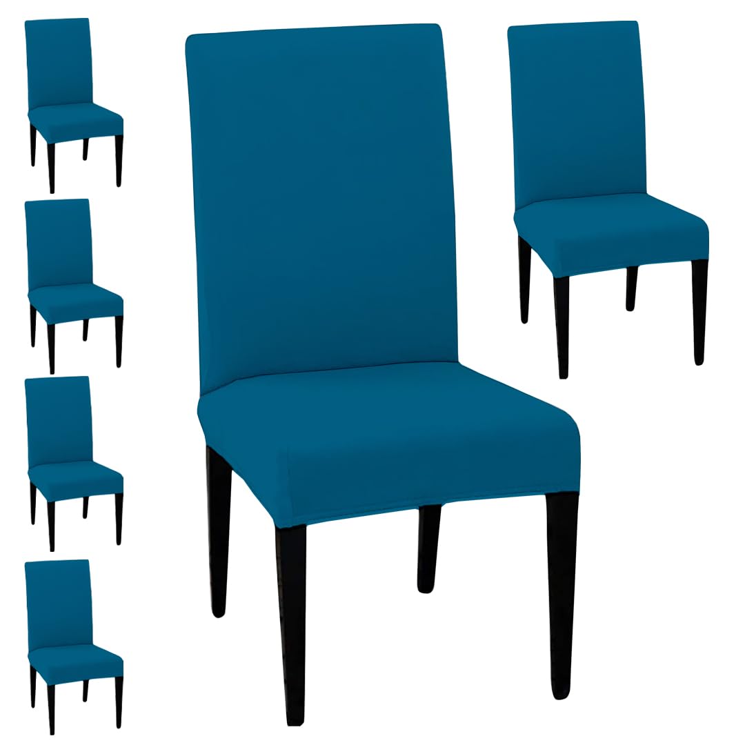 LAZI Airforce Blue Stretchable Dining Chair Cushion Cover for Dining Seat Protector and Slipcover