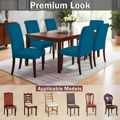 LAZI Airforce Blue Stretchable Dining Chair Cushion Cover for Dining Seat Protector and Slipcover