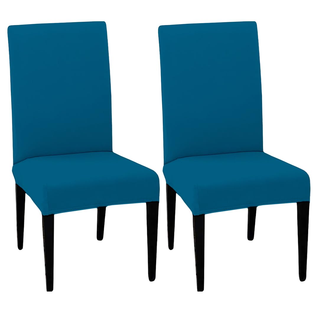 LAZI Airforce Blue Stretchable Dining Chair Cushion Cover for Dining Seat Protector and Slipcover