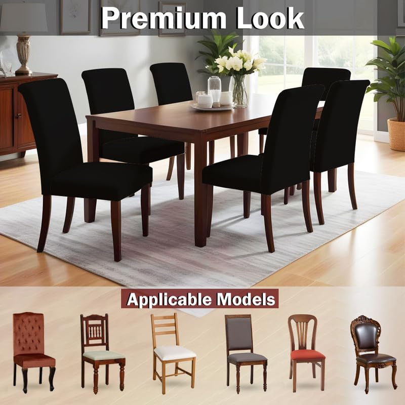 Lazi | black polyester chair cover and  slipcover on livebetterindia.com
