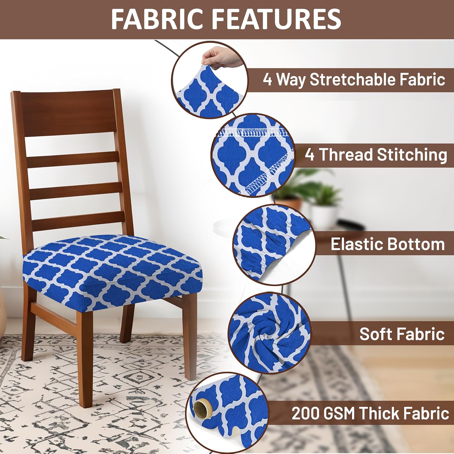 LAZI | 4 thread stitched cushion cover for dining base on livebetterindia.com