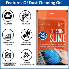 LAZI Blue Aqua Scented Multipurpose Reusable Dust & Dirt Cleaning Slime 100gm