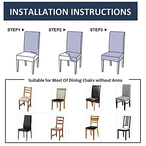 LAZI Blue Diamond Print Dining Chair Cover, Seat Cover and Protector for Dining Chair