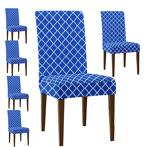 LAZI Blue Diamond Print Dining Chair Cover, Seat Cover and Protector for Dining Chair